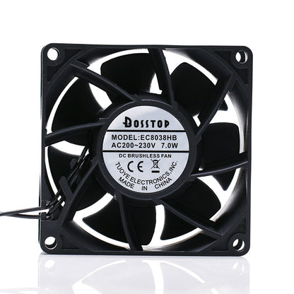 1pcs  BOSSTOP EC8038HB 8038 8CM 7.0W 220V AC double ball cooling fan