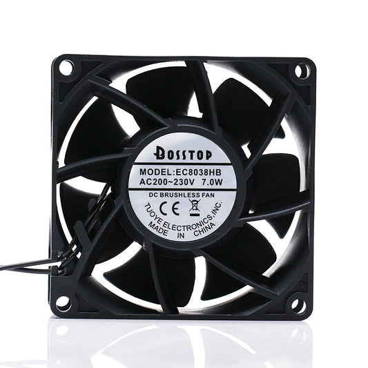 1pcs  BOSSTOP EC8038HB 8038 8CM 7.0W 220V AC double ball cooling fan