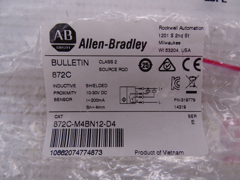Allen Bradley 872C-M4BN12-D4 Series E Sensor - High Precision Motion Detection - Motion-Activated Lighting - Easy Installation - Durable Construction - ALLEN BRADLEY