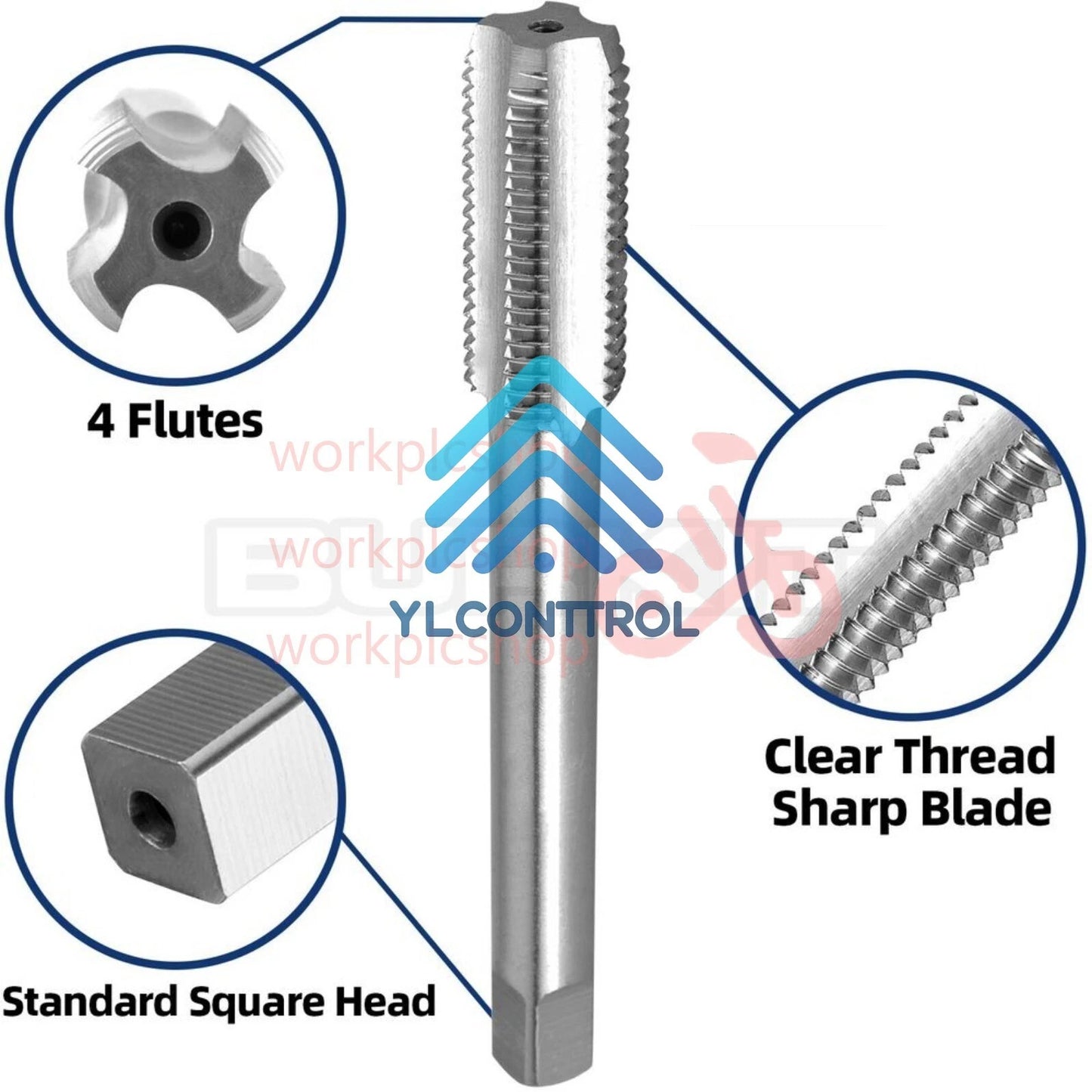 5/8"-20 UN Thread Tap Right Hand, HSS 5/8 x 20 UN Straight Fluted Machine Tap