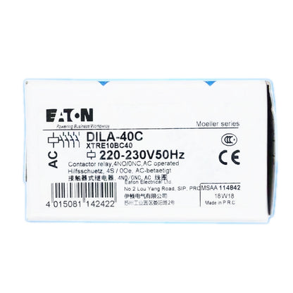 1PC Eaton MOELLER DILA-40C 220-230V 50Hz Contactor Relay with 100A Capacity - EATON