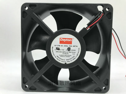 DAYTON 107 CFN DC AXIAL FAN 4WT3 12V 6.8W 12038 12CM 2-wire cooling fan