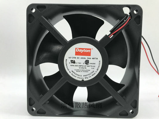 DAYTON 107 CFN DC AXIAL FAN 4WT3 12V 6.8W 12038 12CM 2-wire cooling fan