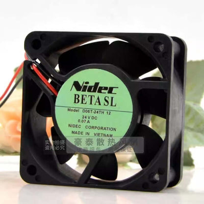 NIDEC D06T-24TH-13B 6025 DC24V 0.07A 6CM 2-Wire Silent Inverter Fan