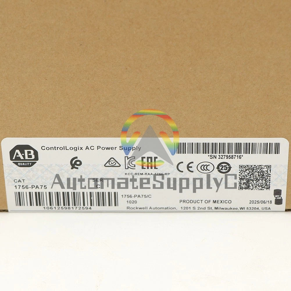 1PCS Factory Sealed AB 1756-PA75 ControlLogix AC Power Supply 1756PA75 #CO