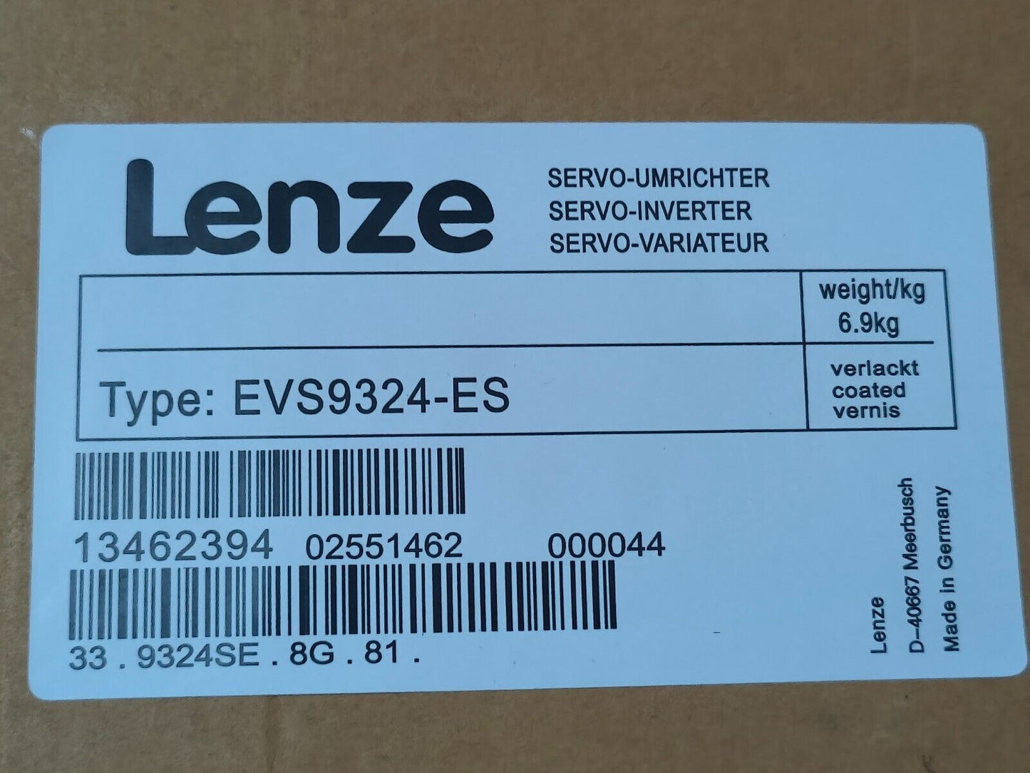 Evs9324ES Inverter – High-Efficiency Inverter, New in Box - LENZE
