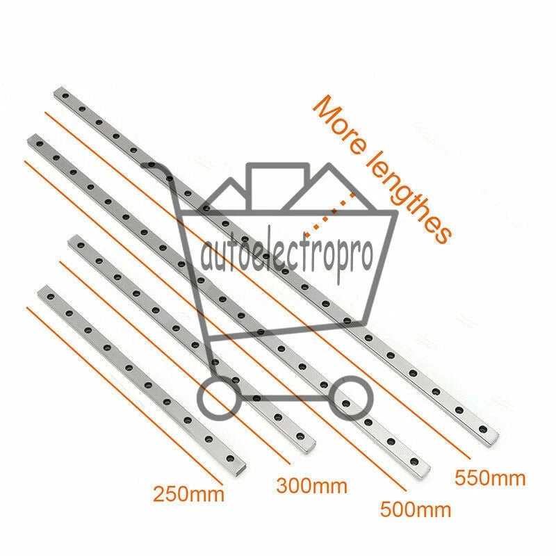 HIWIN 2pc HGR25 200-2000mm Linear Guide Rail + 4pc HGH25CA Slide Block ﻿﻿CNC