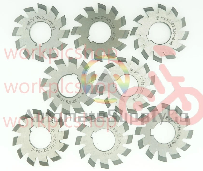8Pcs /Set 1#2#3#4#5#6#7#8# Involute Gear Cutters Module0.3~8 PA20 Bore16~135