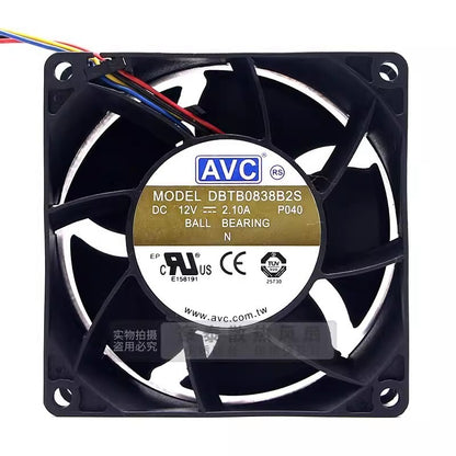 AVC DBTB0838B2S 8038 DC12V 2.1A 8CM 4-Wire Silent Cooling Fan