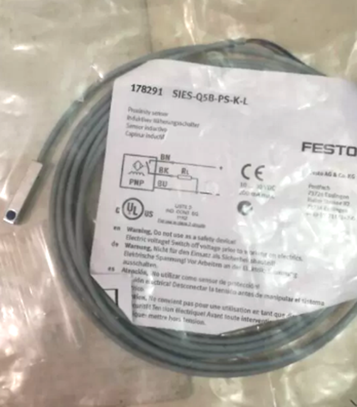 FESTO SIES-Q5B-PS-K-L 178291 Proximity Switch FESTO