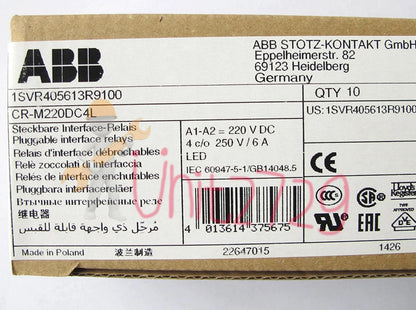 1PC For ABB CR-M220DC4L Pluggable Interface Relay 220VDC free shipping