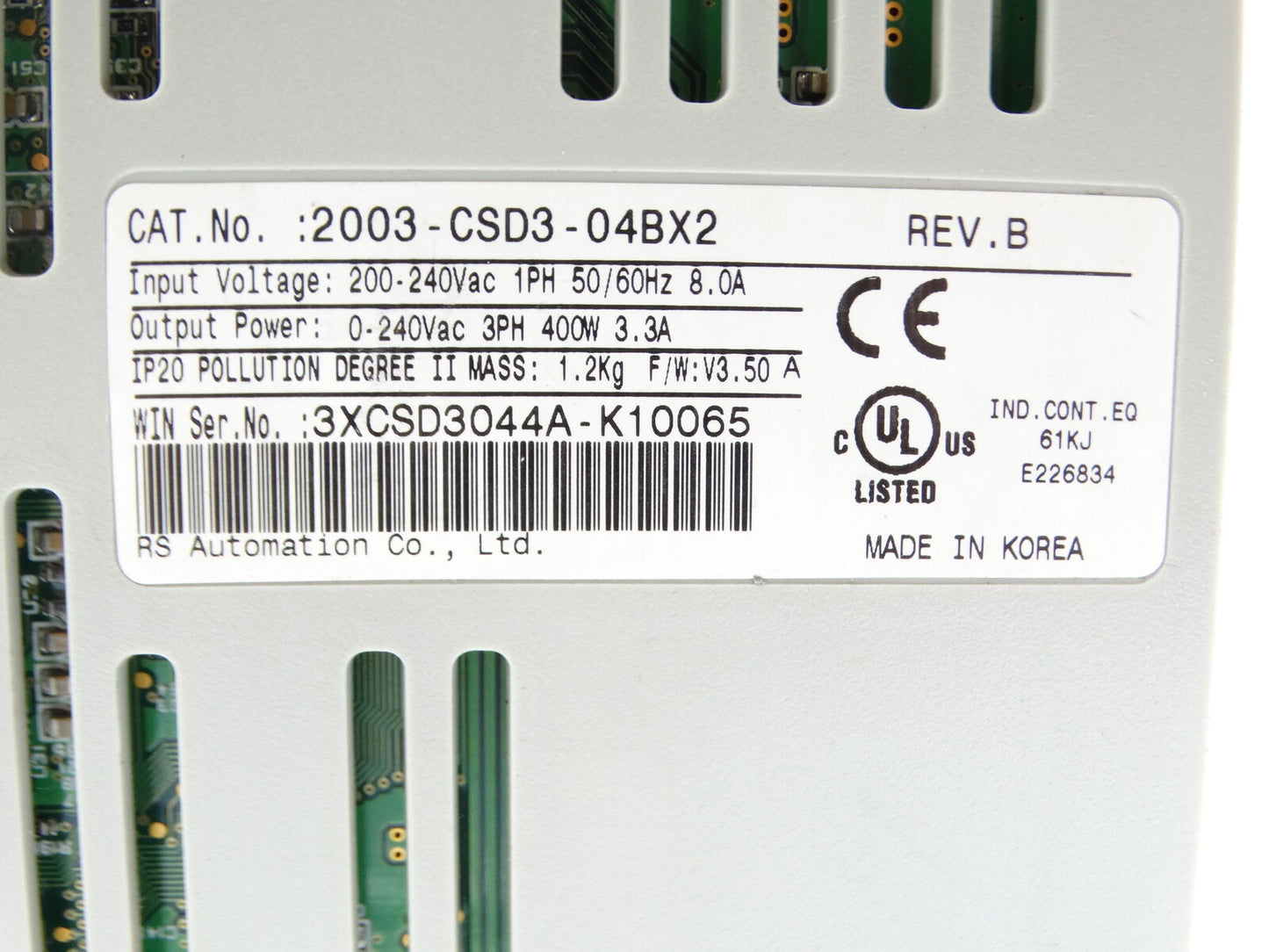 Allen Bradley SERVO DRIVE 2003-CSD3-04BX2 - ALLEN BRADLEY