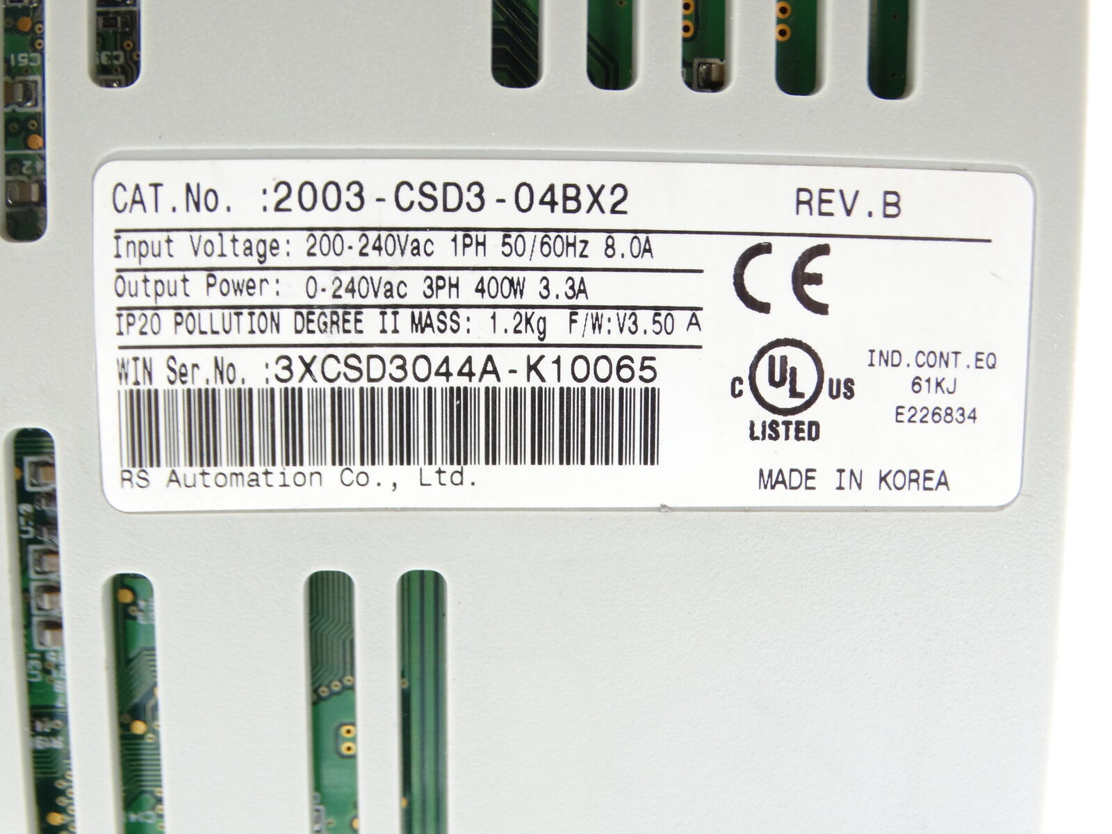 Allen Bradley SERVO DRIVE 2003-CSD3-04BX2 - ALLEN BRADLEY