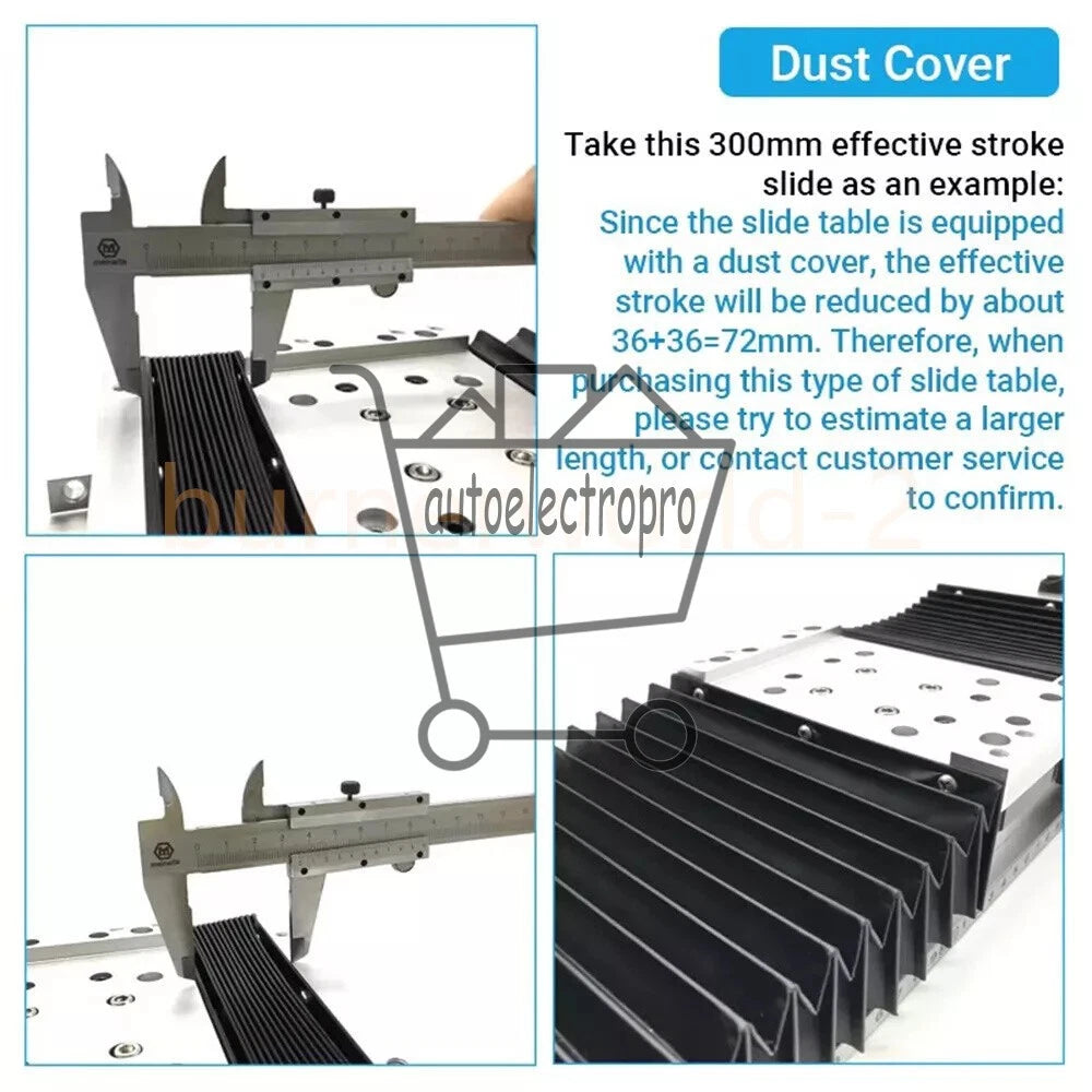 100-1000mm Linear Rail Sliding Table Cross Slide Module SBR Guide Rail SFU1605