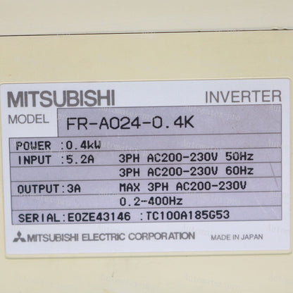 used Mitsubishi inverter FR-A024-0.4K - MITSUBISHI