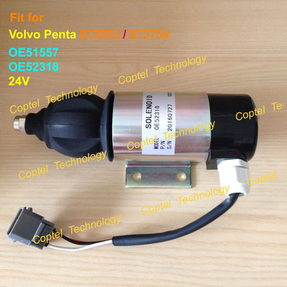 Fit for Volvo Penta 24V Fuel Flameout Solenoid Valve OE51557 - FIT