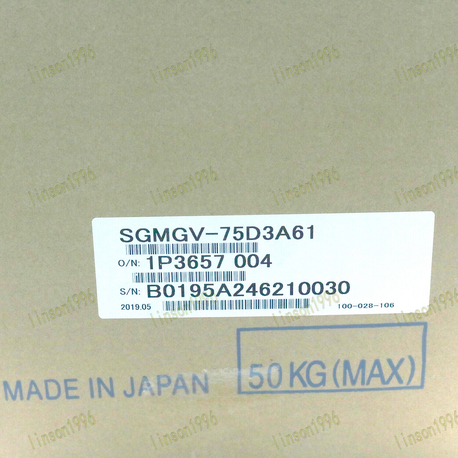 Yaskawa SGMGV-75D3A61 In Box Fast - YASKAWA