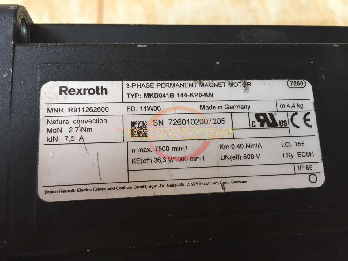 used ONE Rexroth Servo Motor MKD041B-144-KP0-KN