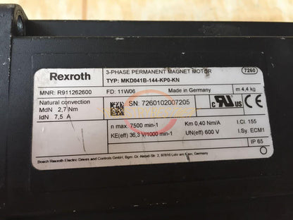 used ONE Rexroth Servo Motor MKD041B-144-KP0-KN - REXROTH