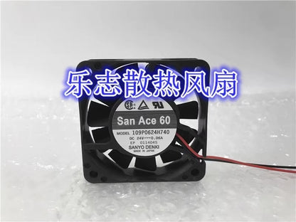 Sanyo SanAce60 109P0624H740 6015 DC24V 0.06A 2-Wire Silent Cooling Fan