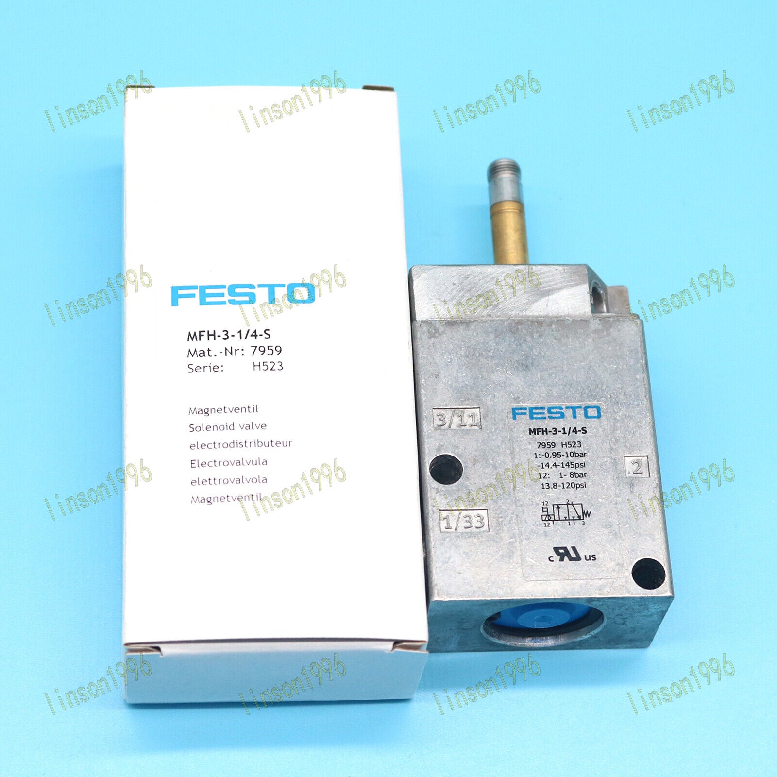 FESTO MFH-3-1/4-S Solenoid Valve, 1/4-Inch, In Stock - FESTO