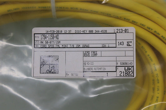 new Lumberg 1794-1158-ND Cordset - LUMBERG