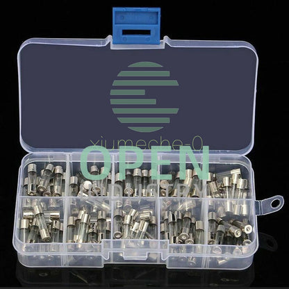 100pcs 5x20mm Quick Blow Electrical Glass Fuses Fast-Blow Acting Assorted