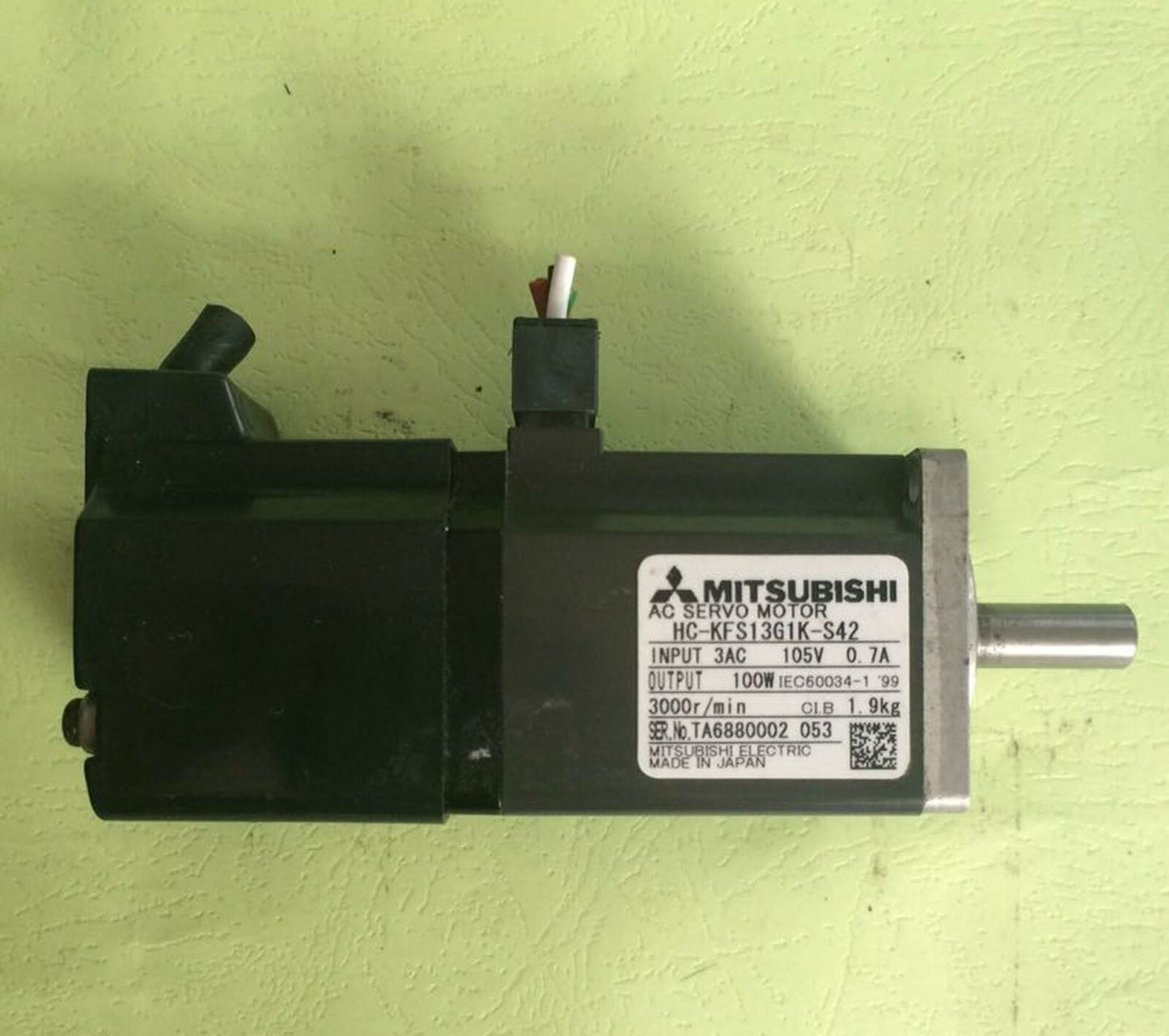 Used Mitsubishi servo motor HC-KFS13G1K-S42 - Tested and in Good Condition - MITSUBISHI