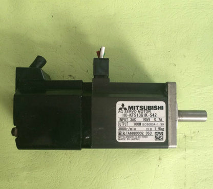 Used Mitsubishi servo motor HC-KFS13G1K-S42 - Tested and in Good Condition - MITSUBISHI