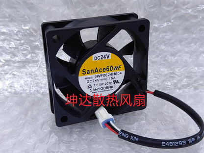 Sanyo 9WF0624H604 6020 DC24V 0.15A 6CM 3-Pin Silent Cooling Fan