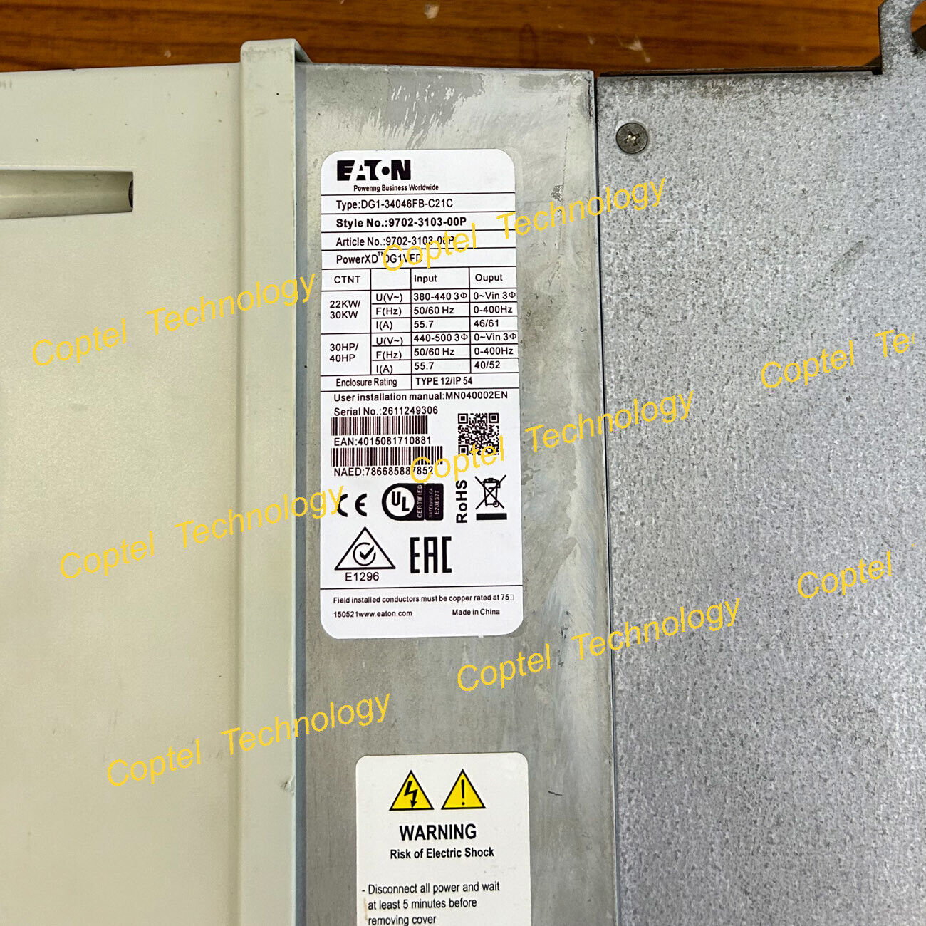 Used DG1-34046FB-C21C 380V 22KW Inverter, 180 Days Warranty - KOEED