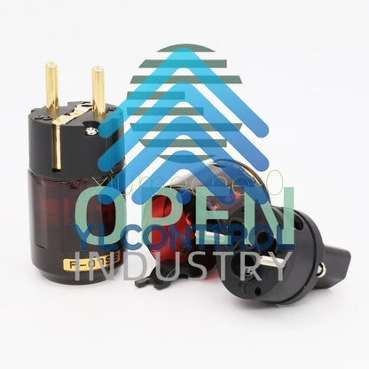 1 Pair P-079E+C079 24k Gold-Plated EU Power Plug ac power cord plugs