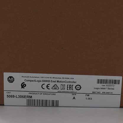 Allen-Bradley 5069-L306ERM CompactLogix 600KB Factory Sealed - ALLEN-BRADLEY