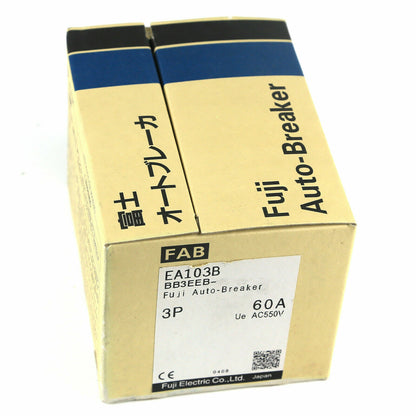 NEW FUJI EA103B 3P 60A Circuit Breaker with 600/600 V AC 100 A 60 A 100 ms 1000 C - FUJ ELECTRIC