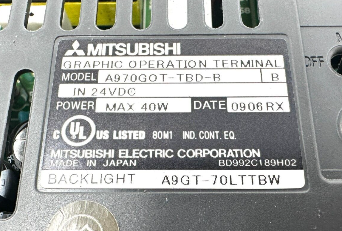 used Mitsubishi A970GOT-TBD-B HMI - MITSUBISHI