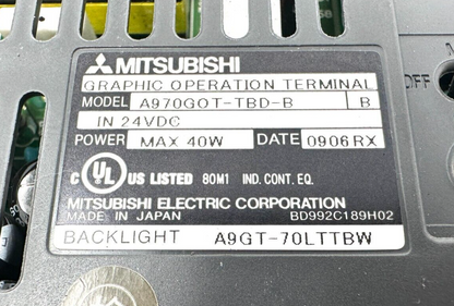 used Mitsubishi A970GOT-TBD-B HMI - MITSUBISHI