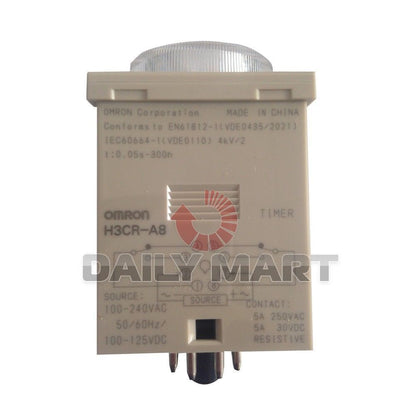 new OMRON H3CR-A8 H3CRA8 100-240VAC 100-125VDC INPUT TIMER RELAY, SHIP - OMRON