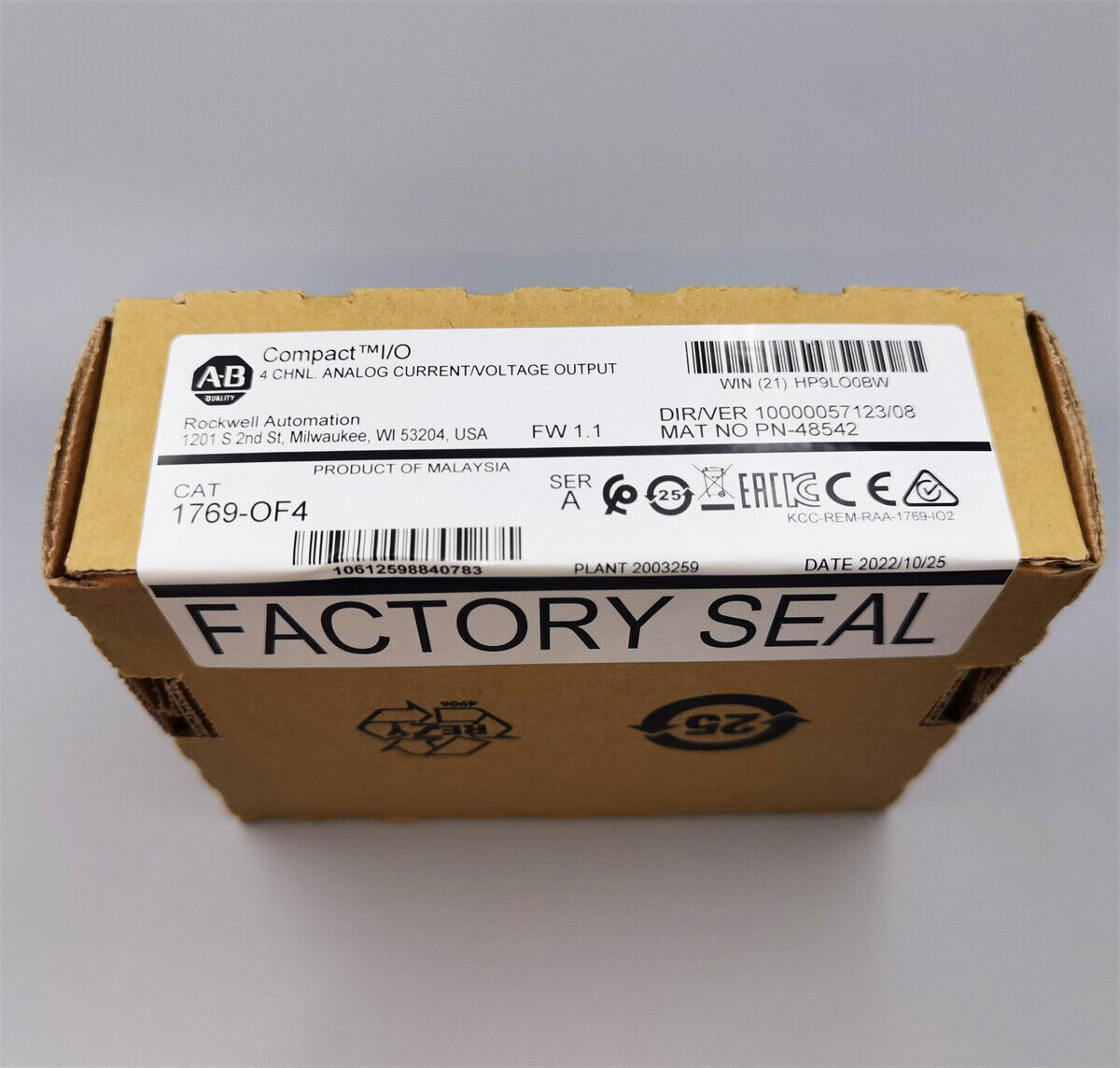 AB 1769-OF4 CompactLogix 4 Pt C and V Module New Factory Sealed - COMPACTLOGIX