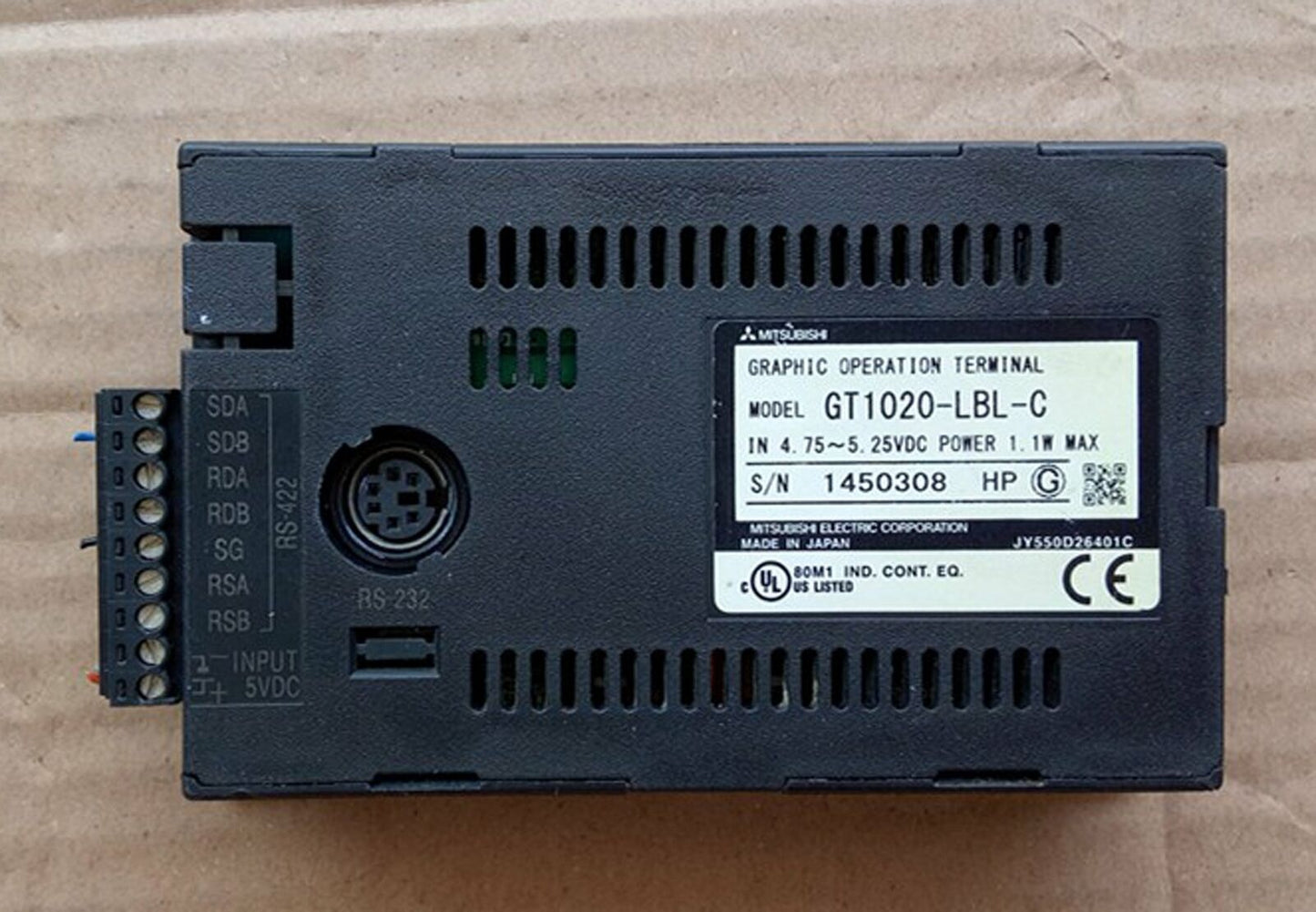 Mitsubishi Graphic Operation Terminal GT1020-LBL-C Used – Good Condition - MITSUBISHI