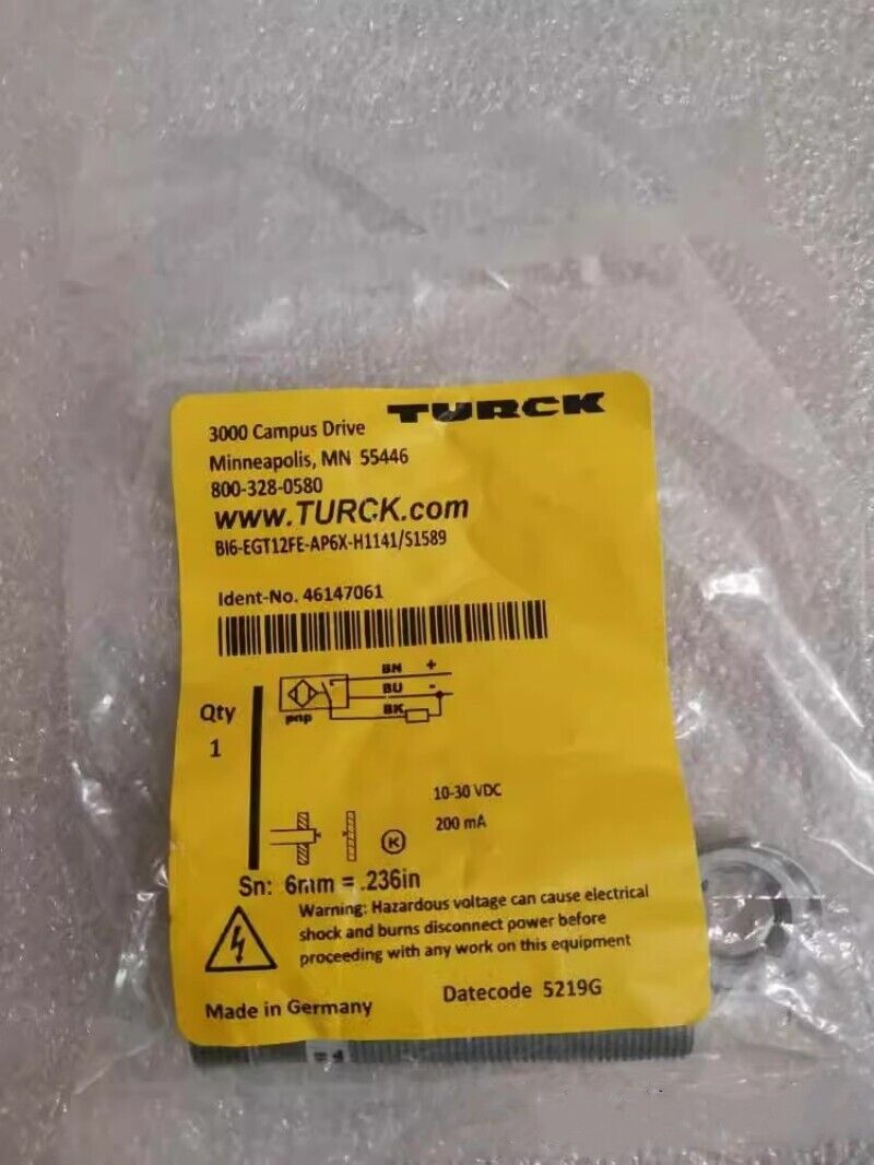 New 1PCS TURCK BI6-EGT12FE-AP6X-H1141/S1589 46147061 Industrial Component - TURCK