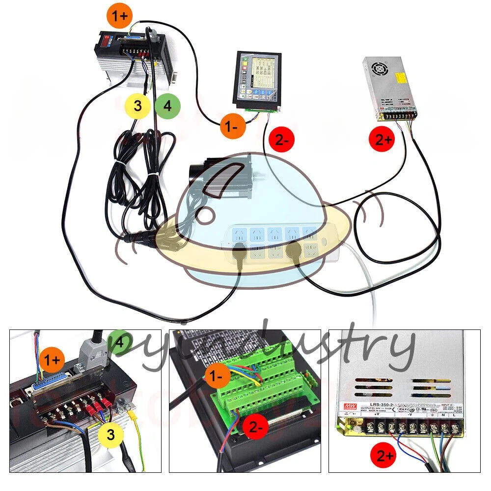 220V 3.8KW 15NM AC Servo Motor With Brake Driver Kit 2500RPM NEMA52 3M Cable