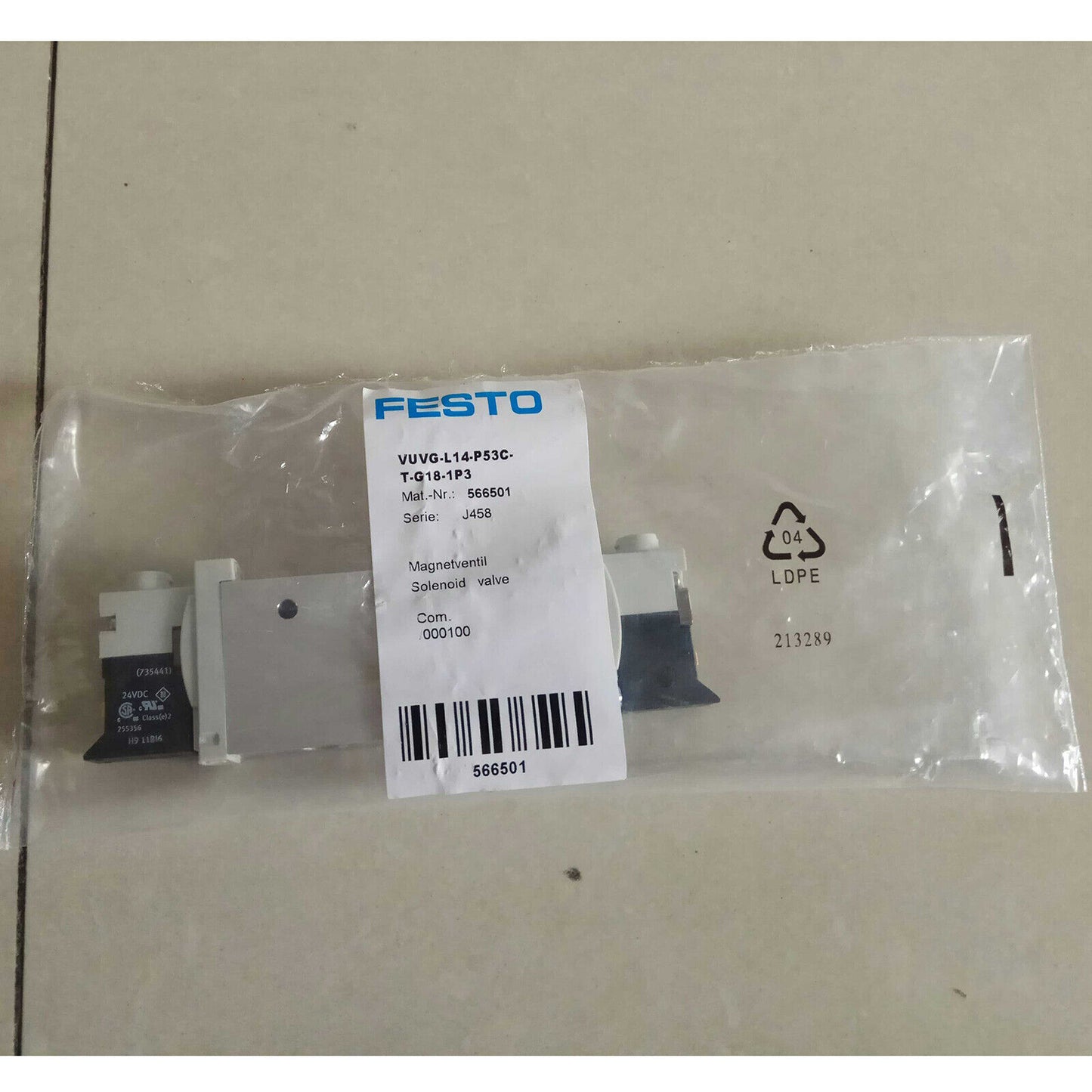Festo VUVG-L14-P53C-T-G18-1P3 566501 Solenoid Valve  One VUVGL14P53CTG181P3