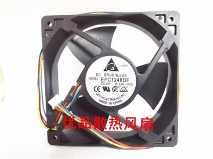 Delta EFC1248DF-F00 12032 DC48V 0.33A 12CM 4-Wire Inverter Cooling Fan