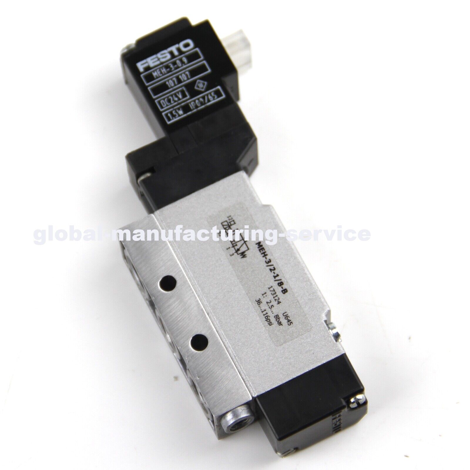 FESTO MEH-3/2-1/8-B 173124 Solenoid Valve: Professional industrial valve with 3/2-inch NPT thread - FESTO