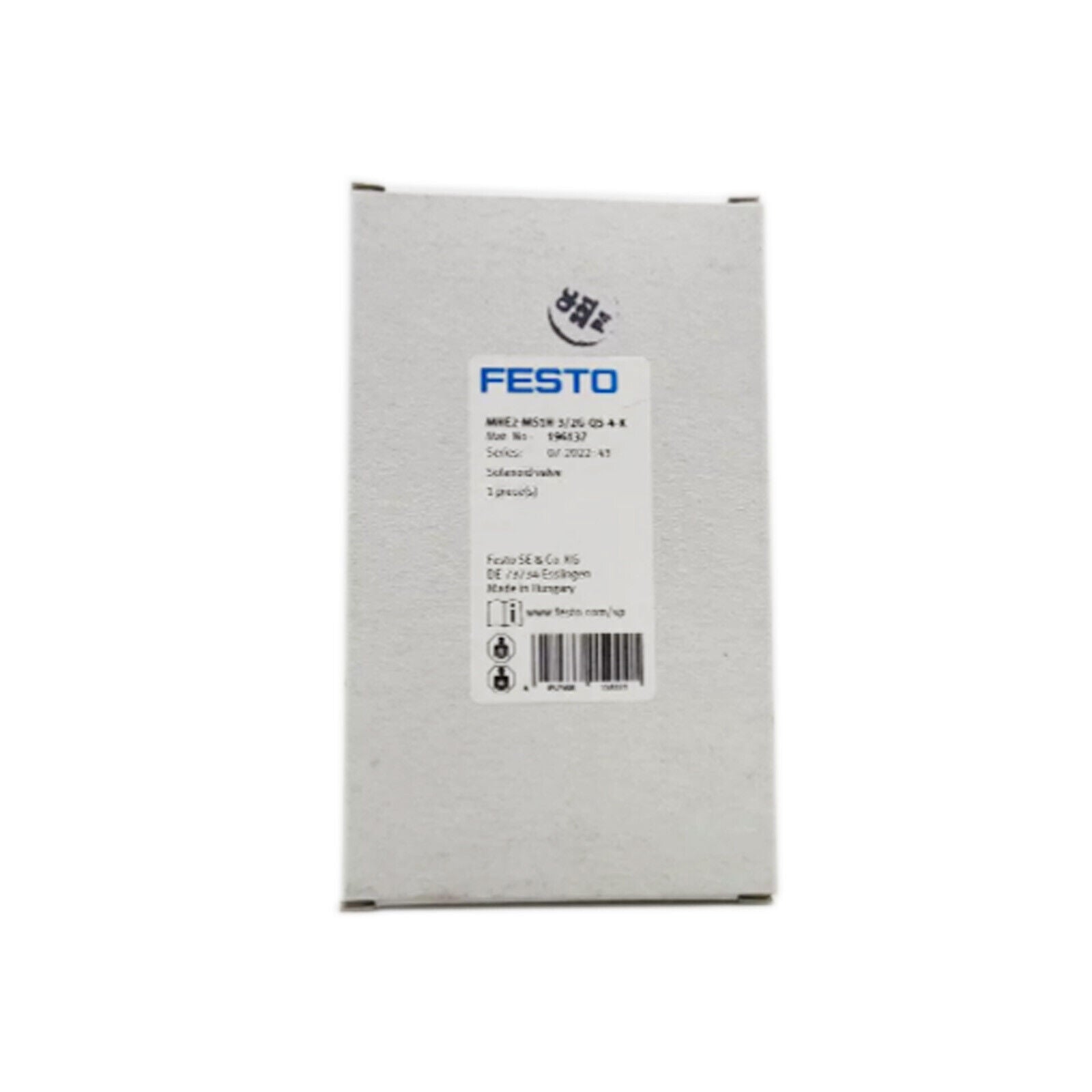 FESTO MHE2-MS1H-3/2G-QS-4-K 196137 Solenoid Valve - FESTO