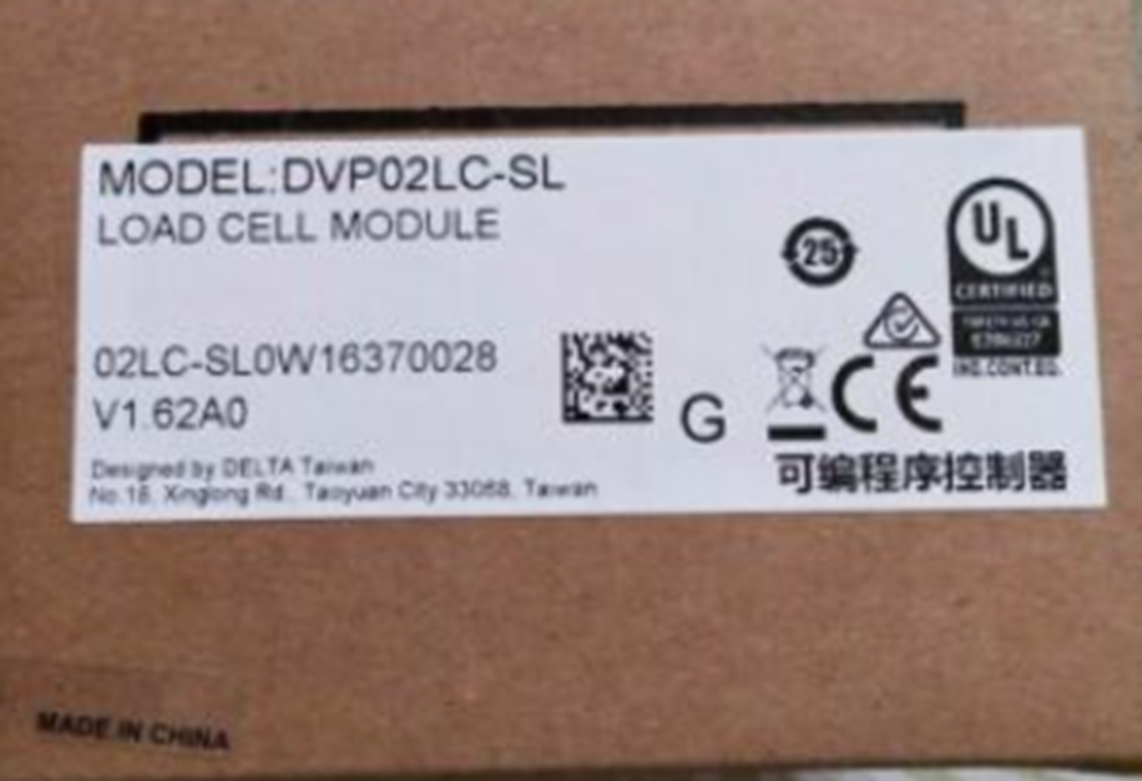 Delta DVP02LC-SL Load Cell Module for SV/EH2-L MPU Ext. - DELTA