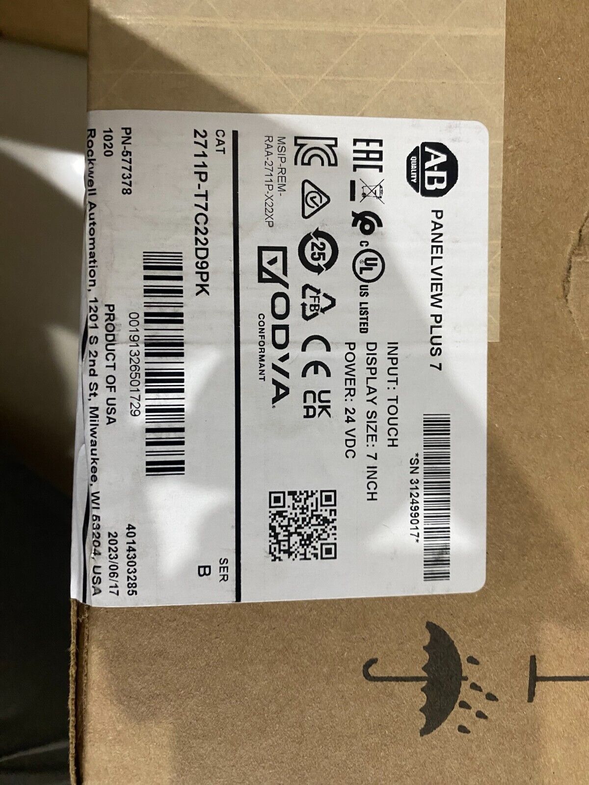 Allen Bradley 2711P-T7C22D9PK Panel View Plus 7 HMI AB - ALLEN BRADLEY