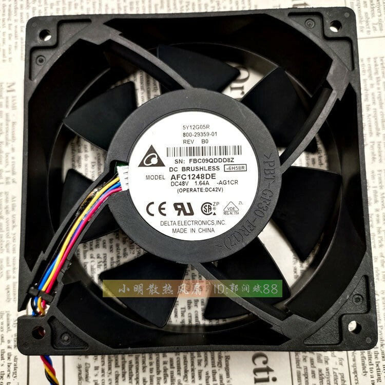 1pcs Delta AFC1248DE 12038 12CM 48V 1.64A 4-wire PWM large air volume fan