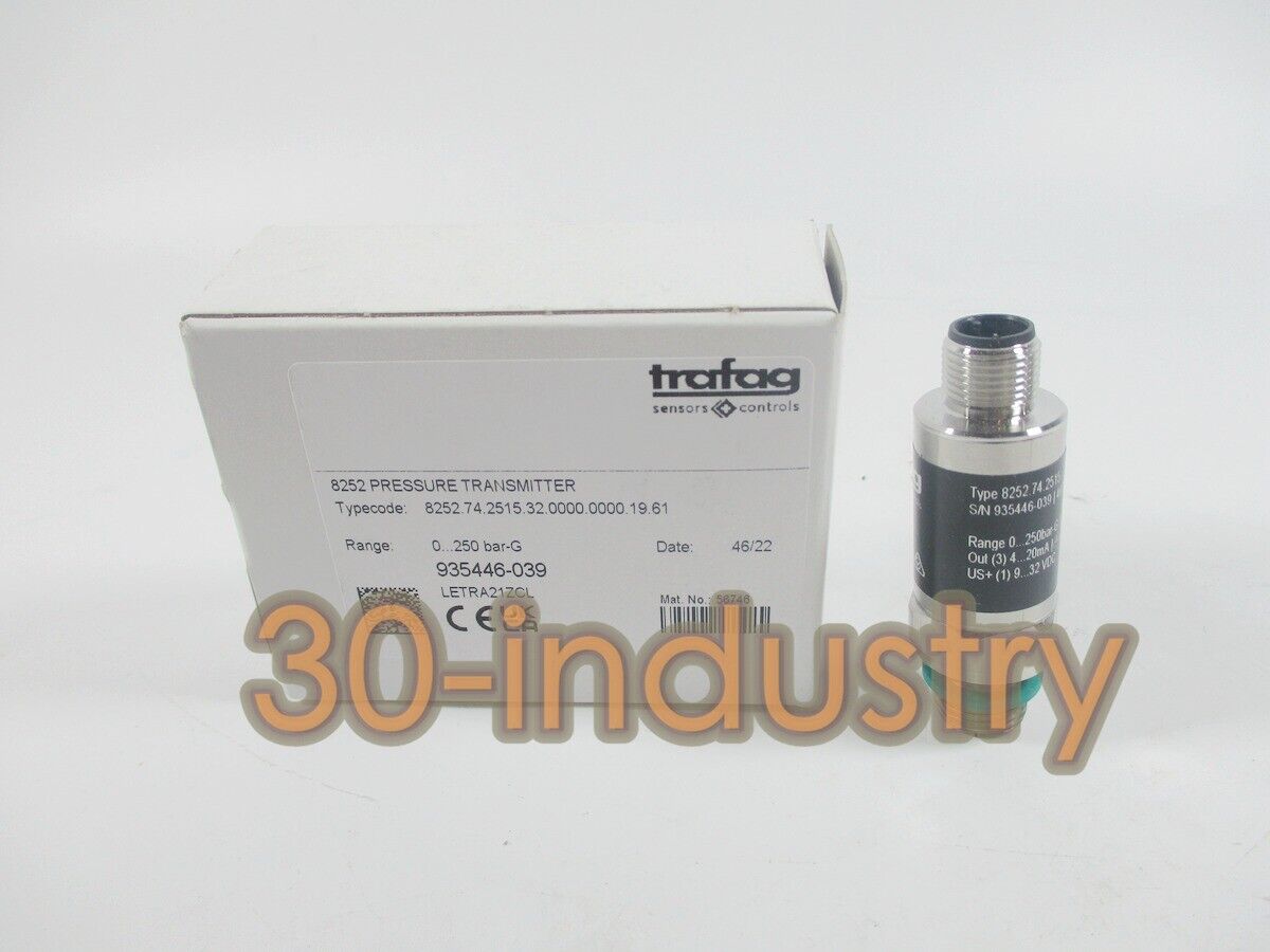 New TRAFAG 8252 Pressure Sensor 4-20mA 0-250bar - 1PCS - TRAFAG