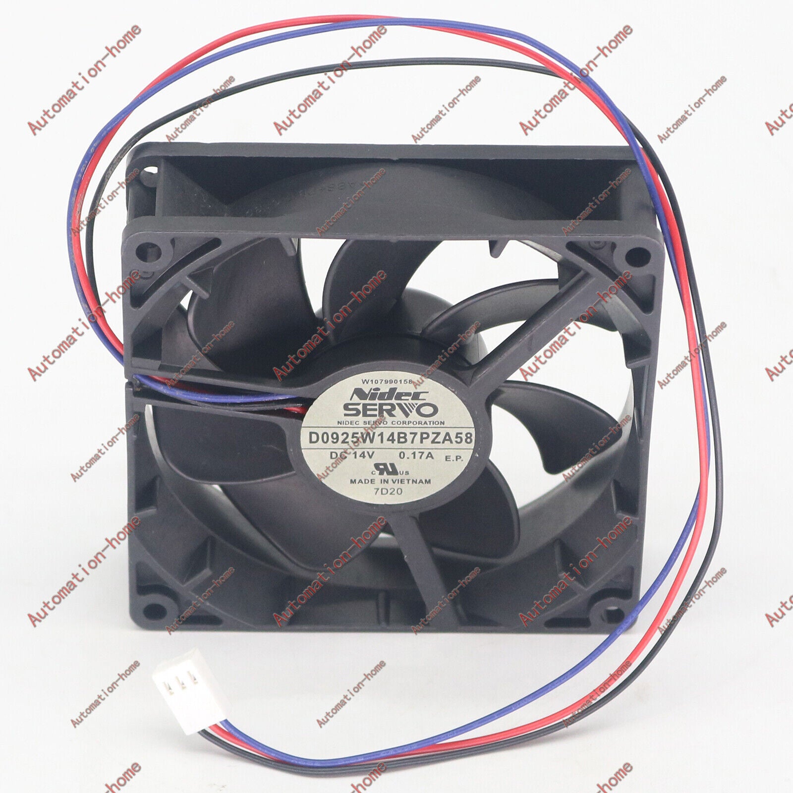 new NIDEC D0925W14B7PZA58 14V 0.17A 90*90*25mm 3-wire Waterproof Cooling